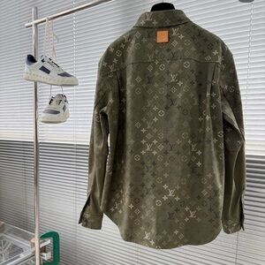 Louis Vuitton Olive Monogram Back-Print Shirt Jacket